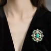 Baroque Ancient Rhyme Brooch Hollow Court Pattern Pearl Corsage Women'S National Tide Retro Light Luxury High-End Dress Pin