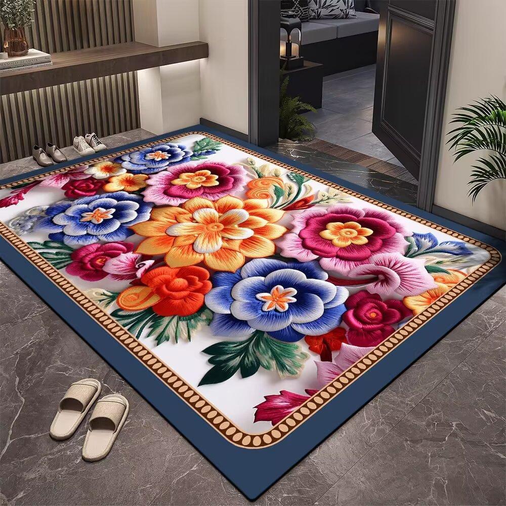 3D Three-dimensional Flower Floor Mats Entrance Door Entrance Mat Porch Dirt-resistant Foot Mat Kitchen Bathroom Door Absorbent Mat