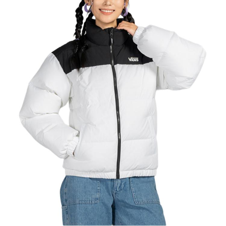 Vans Soft Comfortable Stand Collar Down Jacket Unisex Jacket White VN000P30WHT