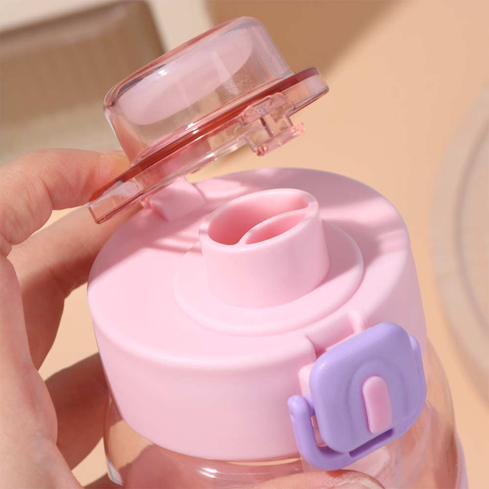 Large Capacity Colorful Plastic Cup Leak Proof Outdoor Sports Kettle  Unisex