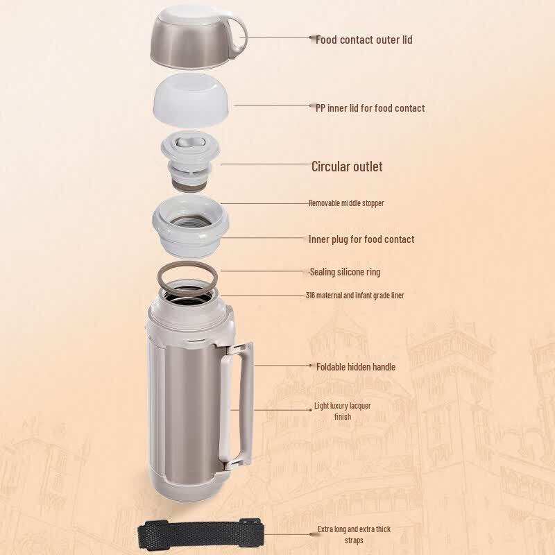 BVGMAV 1.5L Stainless Steel Insulated Thermos