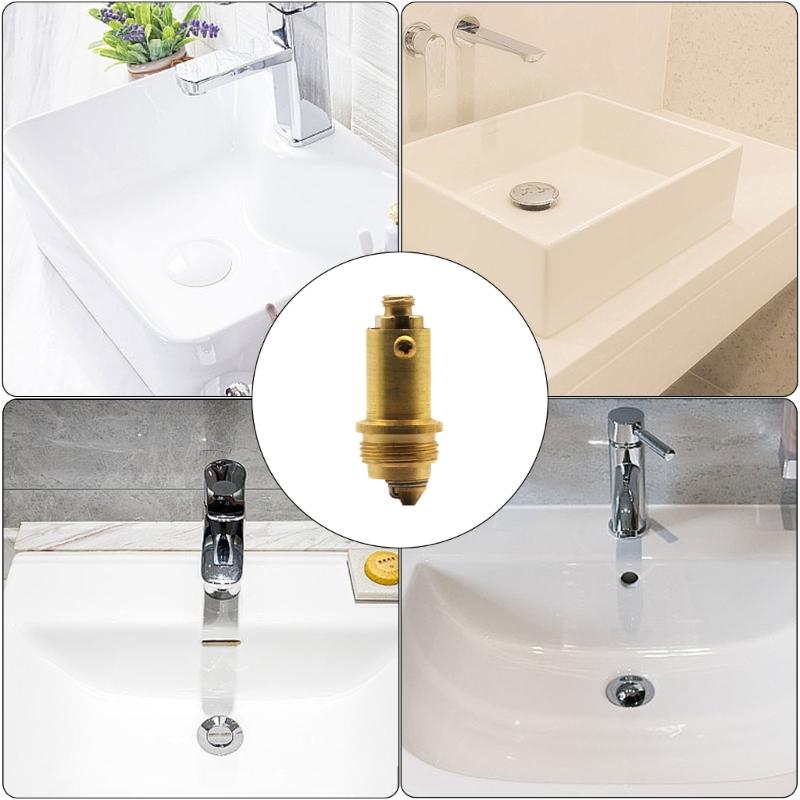 Sink Drain Stopper Plug Bolts Replacement Copper Push Spring Plug Bounce Valves Bolts for Bathroom Sink Bathtub Basins