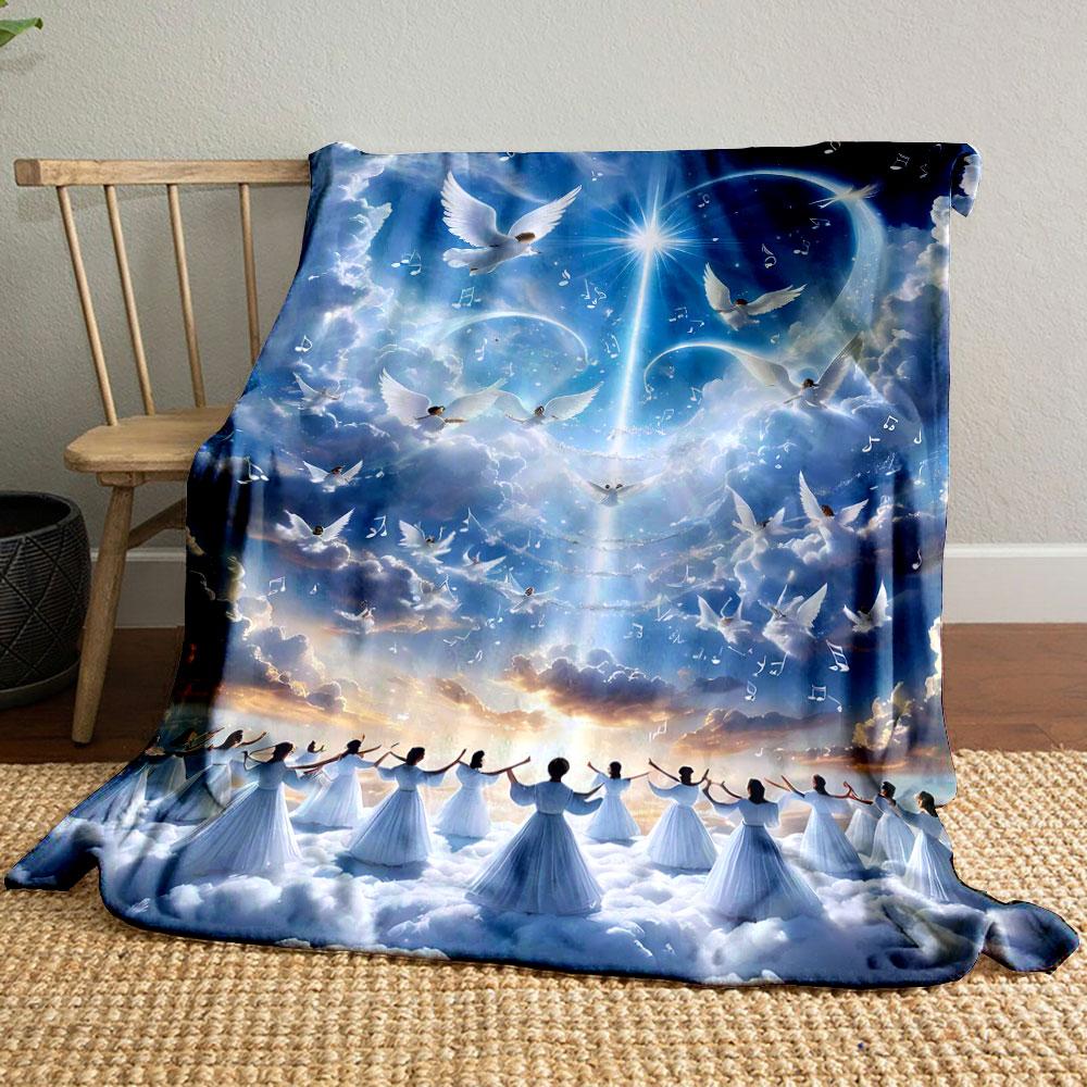 

Celestial Choir Angelic Hymn Cloudscape Blanket Printed Blanket for Living Room Bed Couch lunch break Soft Cozy Blanket for Friend s festival Gift 80cm x 120cm