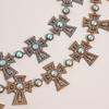 Water Drilled Silver Metal Waist Chain For Women With Cross Pendant Elegant Jewelry