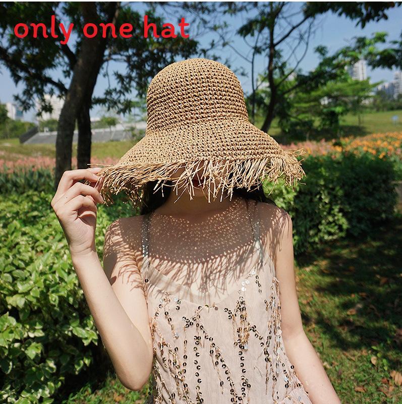 

Womens Straw Hat Summer Sunshade With Wide Brim Handwoven For Beach And Travel хаки