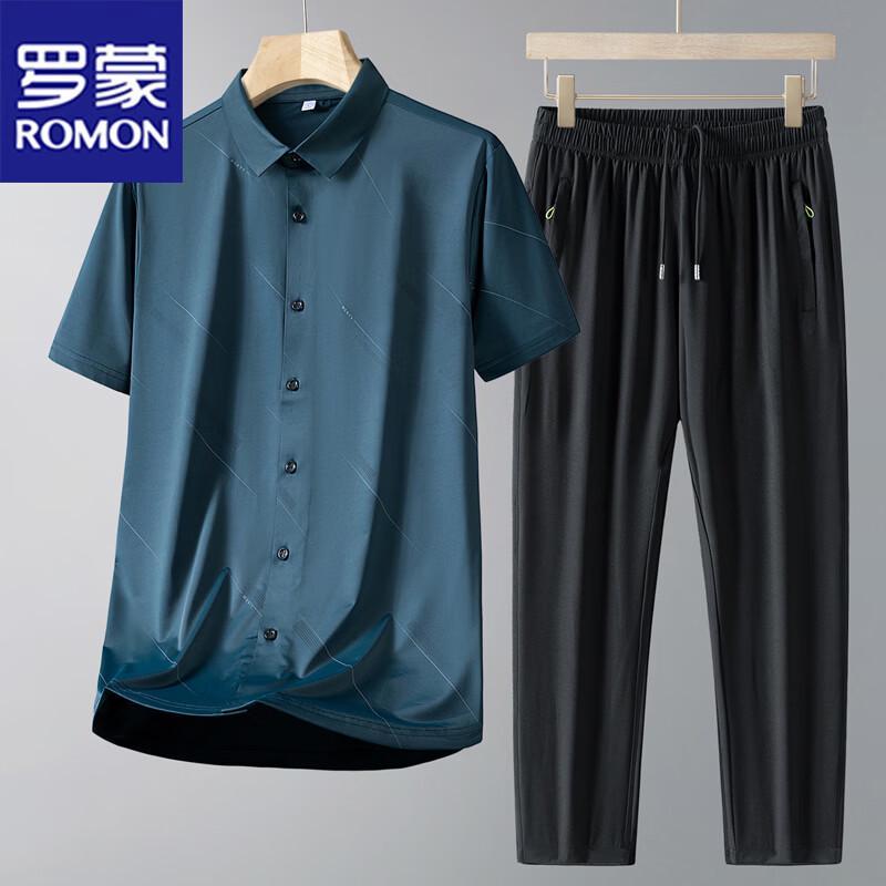 

ROMON Men s Summer Quick-Dry Casual 2-Piece Set M