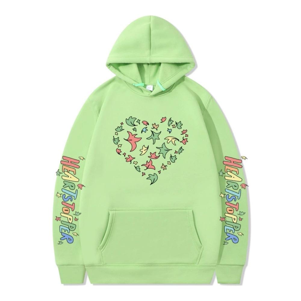 

Mens Womens Hoodie Heartstopper Hoodies Streetwear Harajuku Casual Printed Hooded Pullover Sweatshirts XXS світло-зелений колір
