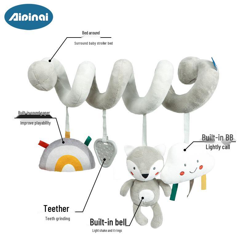 Gray Animal Baby Bed Hanging Toys for Trolley or Nursery