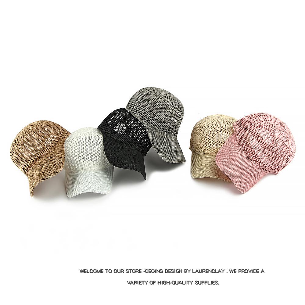 Summer Knitted Hollow Mesh Baseball Cap Women's Outdoor Sunscreen Hat Beach Cap