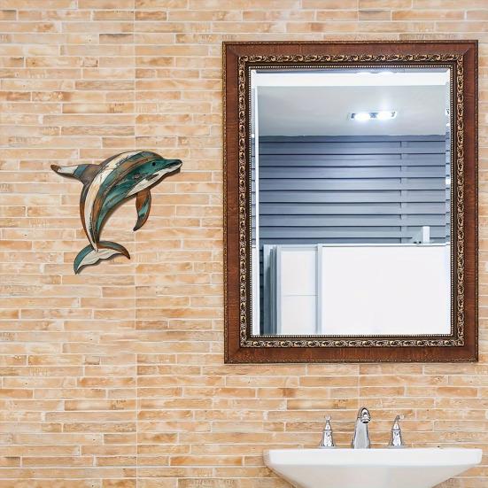 Holz Hai Wandkunst Rustikale Hai Holz Wanddeko Meeresfisch Wandbehang Skulptur für Schlafzimmer Wohnzimmer