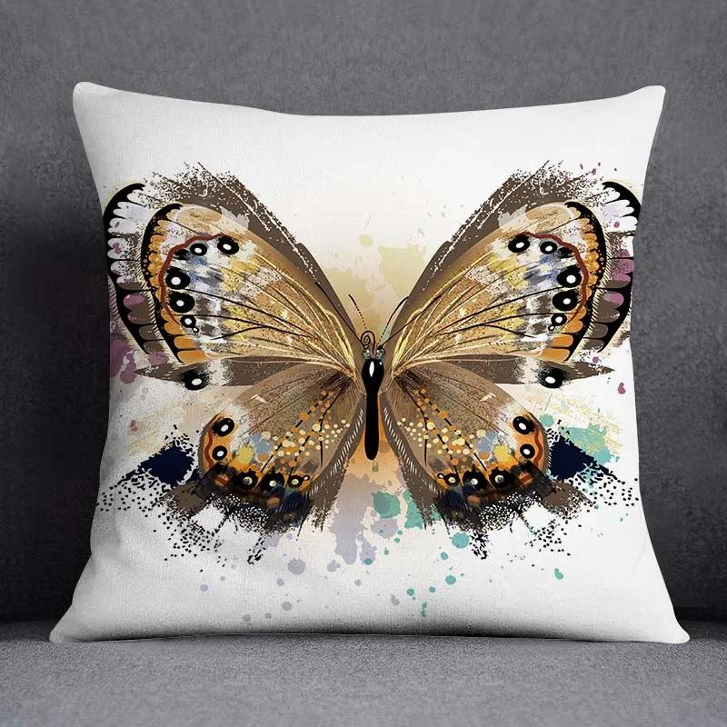 

Juste de coussin carrée с мотивом papillon, taie d oreiller, серия Rose, украшение бюро по месту жительства 60x60cm