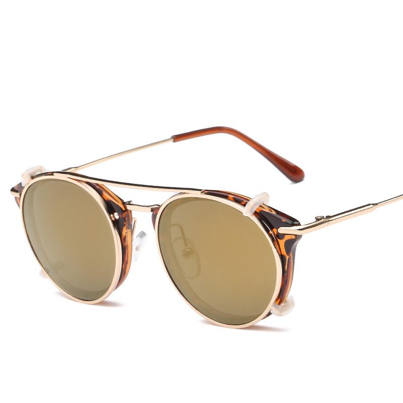 Occhiali da sole metallici a clip a doppio uso e lenti trasparenti per miopia (Modello Unisex 8937)