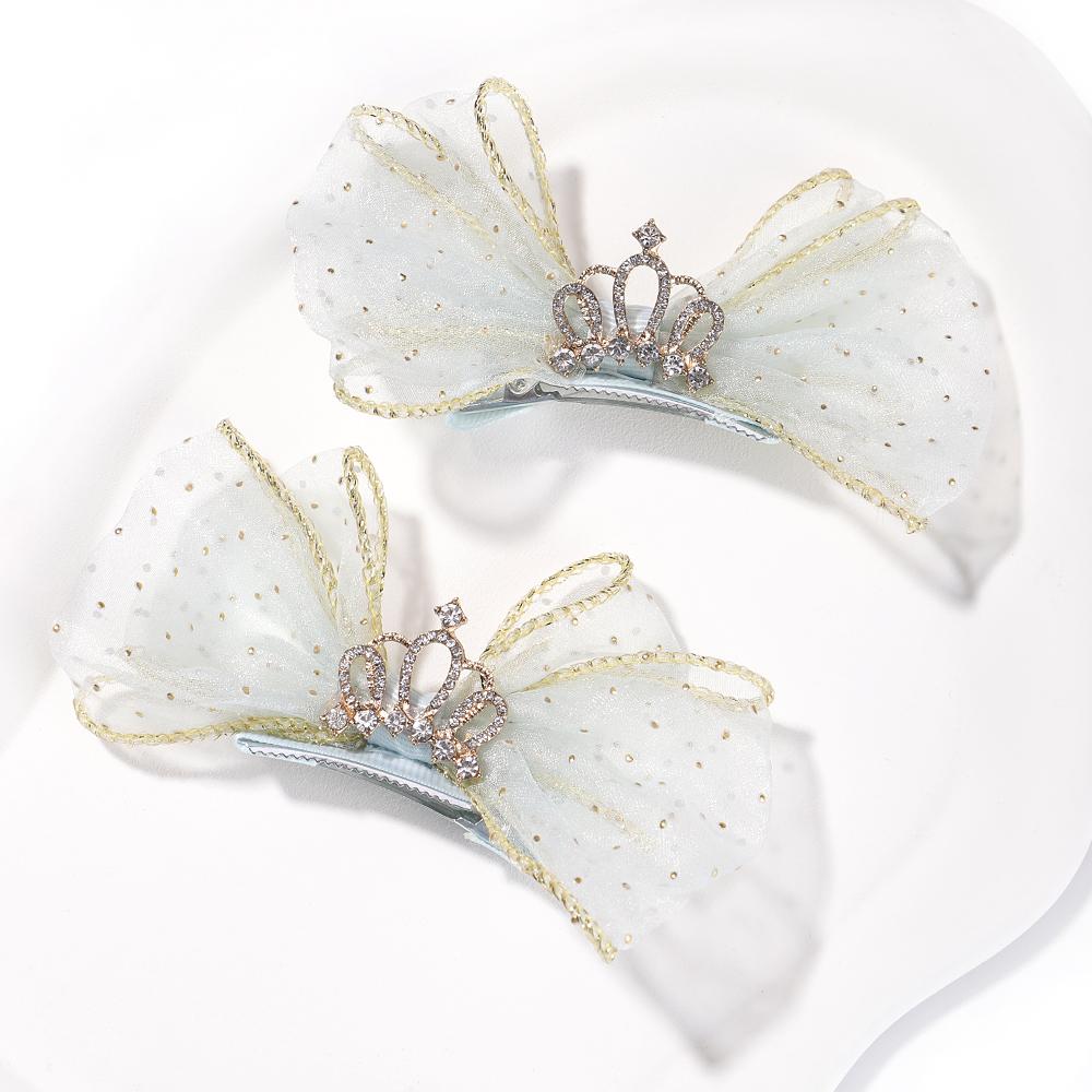 2pcs/set Lovely Lace Bows Hair Clips for Girls Sweet Solid Color Gauze Clip Soft Hairpins Pink Princess Kids Hair Accessories