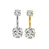 Butterfly-bow Dangled Navel Ring Piercing 14G Flower Heart Crystal CZs Belly Button Ring for Women Stainless Steel Belly Jewelry
