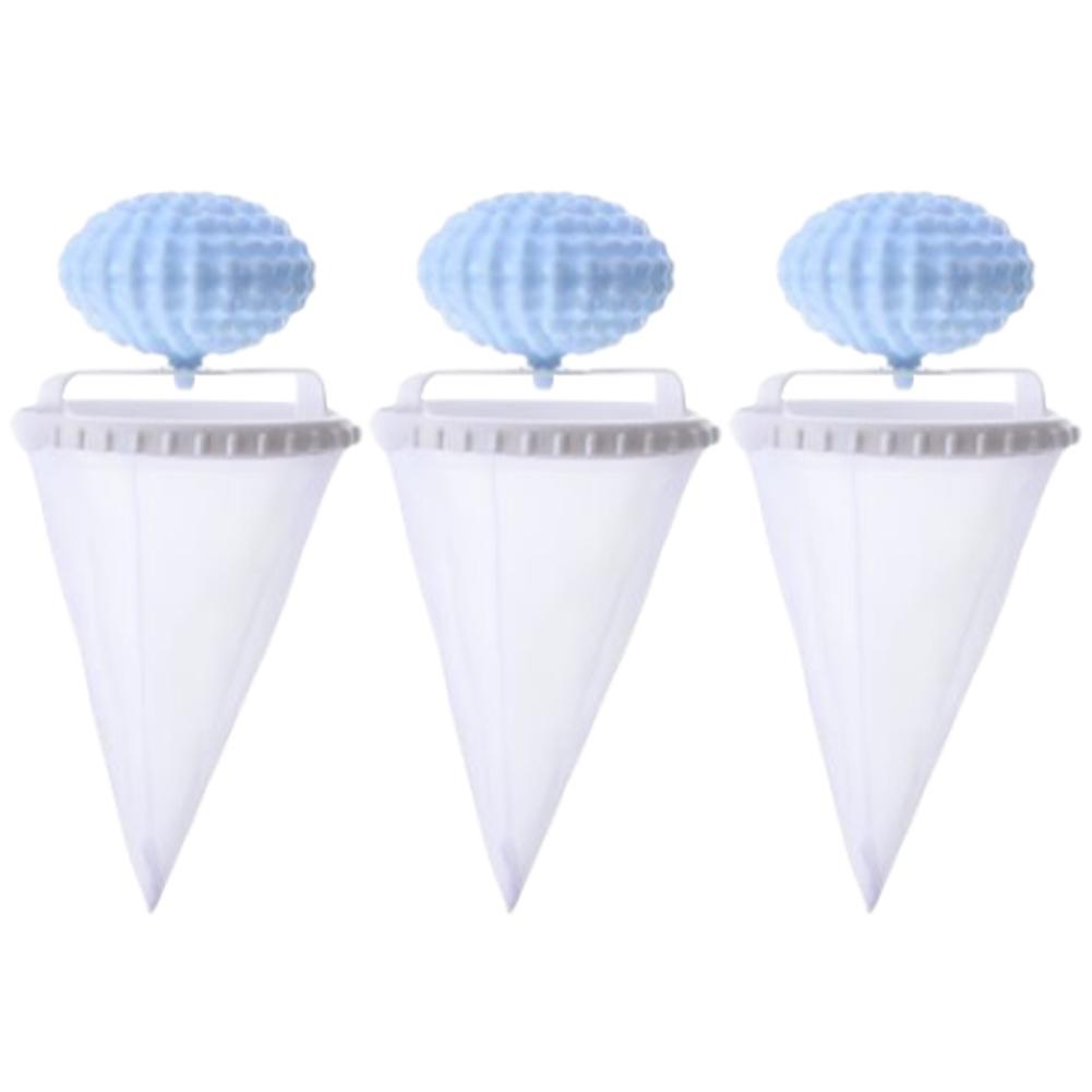 3Pcs Floating Hair Filtering Mesh Removal Pet Hair Remover for Laundry Floating Lint Mesh Bag for Washing Machine
