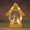 Festive Nativity Manger Scene Resin Birth Statue Figurine Table Decoration for Christmas Celebrations
