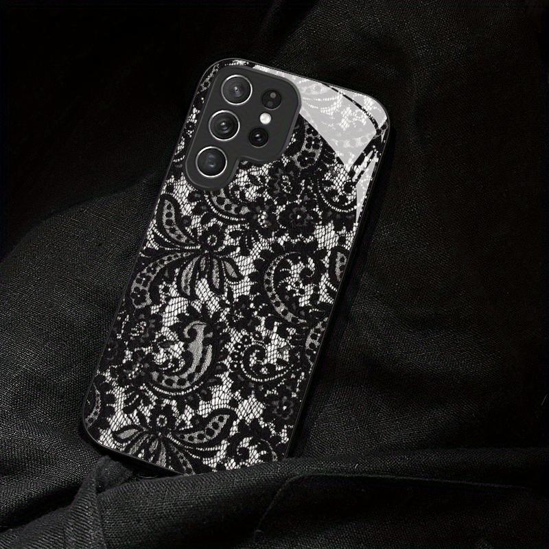 Szklane etui na telefon z koronkowym wzorem, odpowiednie do Samsung Galaxy S26 S25 S24 S23 S22 S20 FE/Ultra/Plus, pyłoszczelne i odporne na wstrząsy