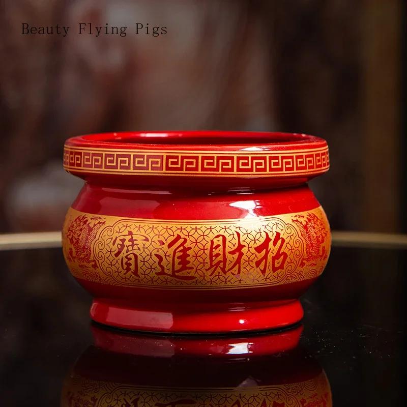 Retro Nostalgia Ceramic Incense Burner Home Furnishing Buddha Hall Offering Guanyin Incense Burner Zen