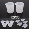 12 Pcs Resin Art Supplies Kit Silicone Mixing Measuring Cups Uv Resin Mold Diy Casting Jewelry Tool Kit