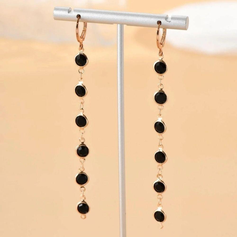 Drop Long Jewel Earrings Colorful Drop Earrings New Crystal Glass Earrings