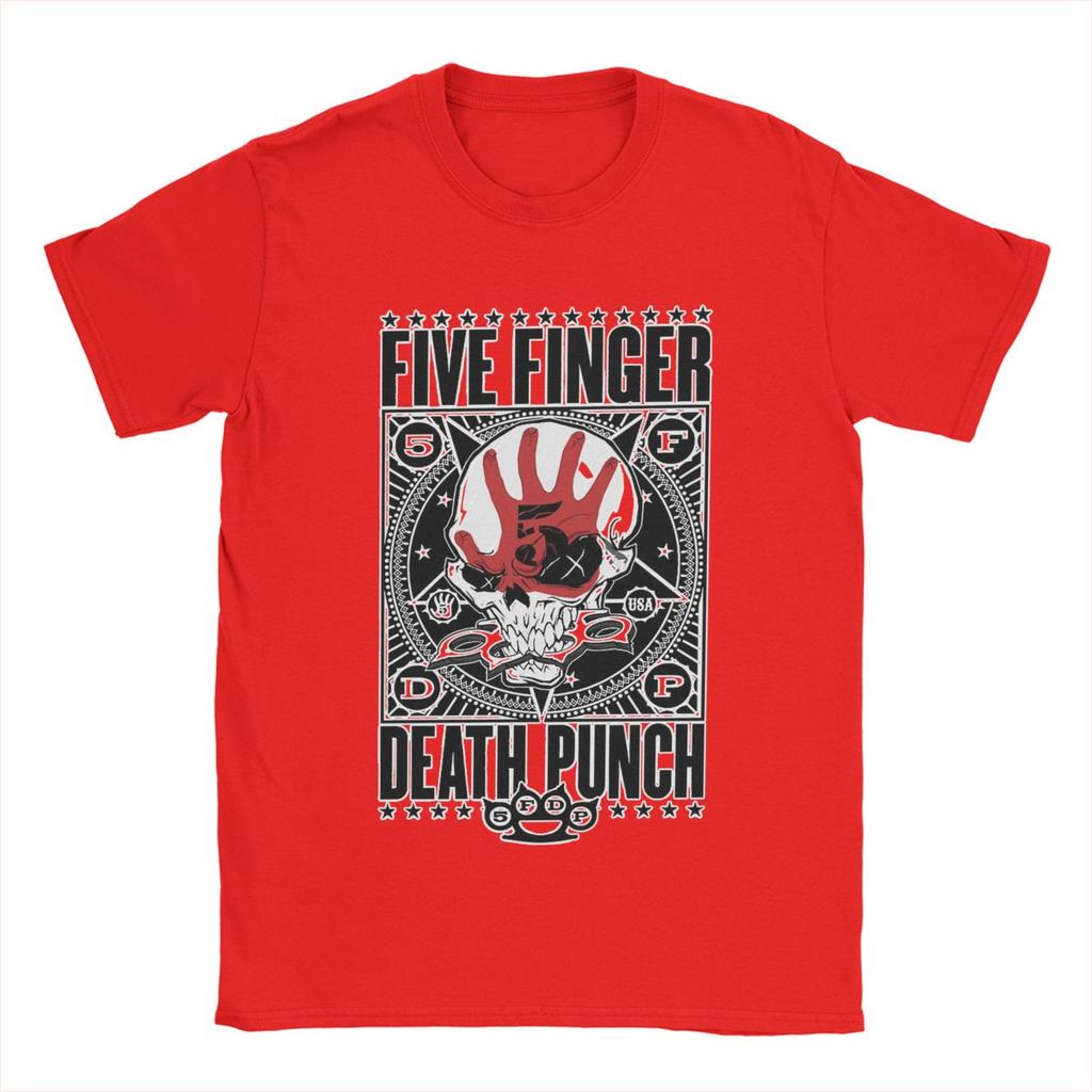 Five Finger Death Punch 5FDP Men's T Shirt Vintage Tees Short Sleeve Round Neck T-Shirts Cotton Gift Idea Tops