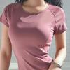 Women's Quick-Dry Short-Sleeve Running and Yoga T-Shirt with Stylish Back Design
