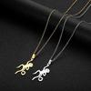 Kinitial Stainless Steel Tiny Monkey Necklace Animal Pendant Spirit Totem Necklaces For Charm Women Birthday Party Chain Jewelry