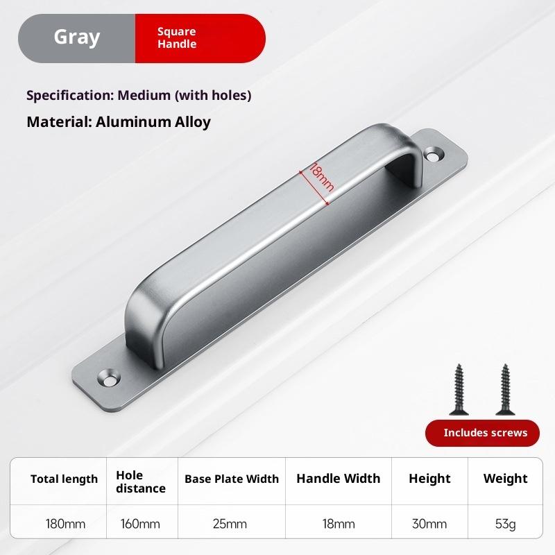 Aluminum Alloy Handle Glass Sliding Door Window Drawer Wardrobe Drill-free Push-pull Bathroom Sticker Door Handle