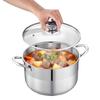 Stainless Steel Stock Pot, 7.6 L Stainless Steel Stockpot with Glass Lid, PFOA-Free, PFAS-Free, Compatible with Gas Stoves, Induction Cooktops,
