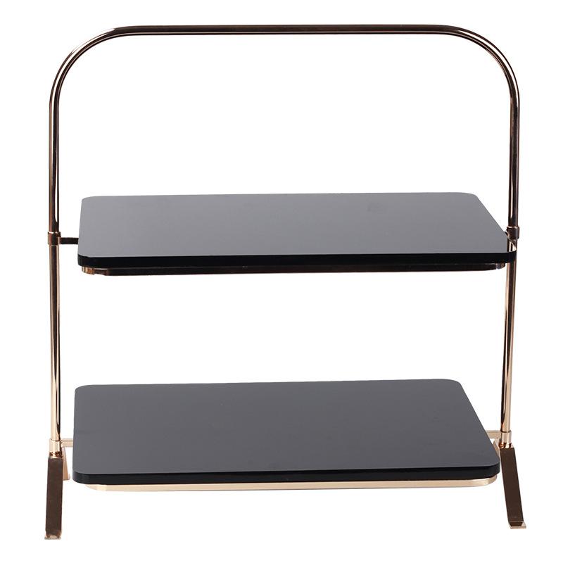 Light Luxury Double-layer Dessert Candy Cake High-end Exquisite Tray Model Room Bedroom Restaurant Desktop Jewelry Storage Tray