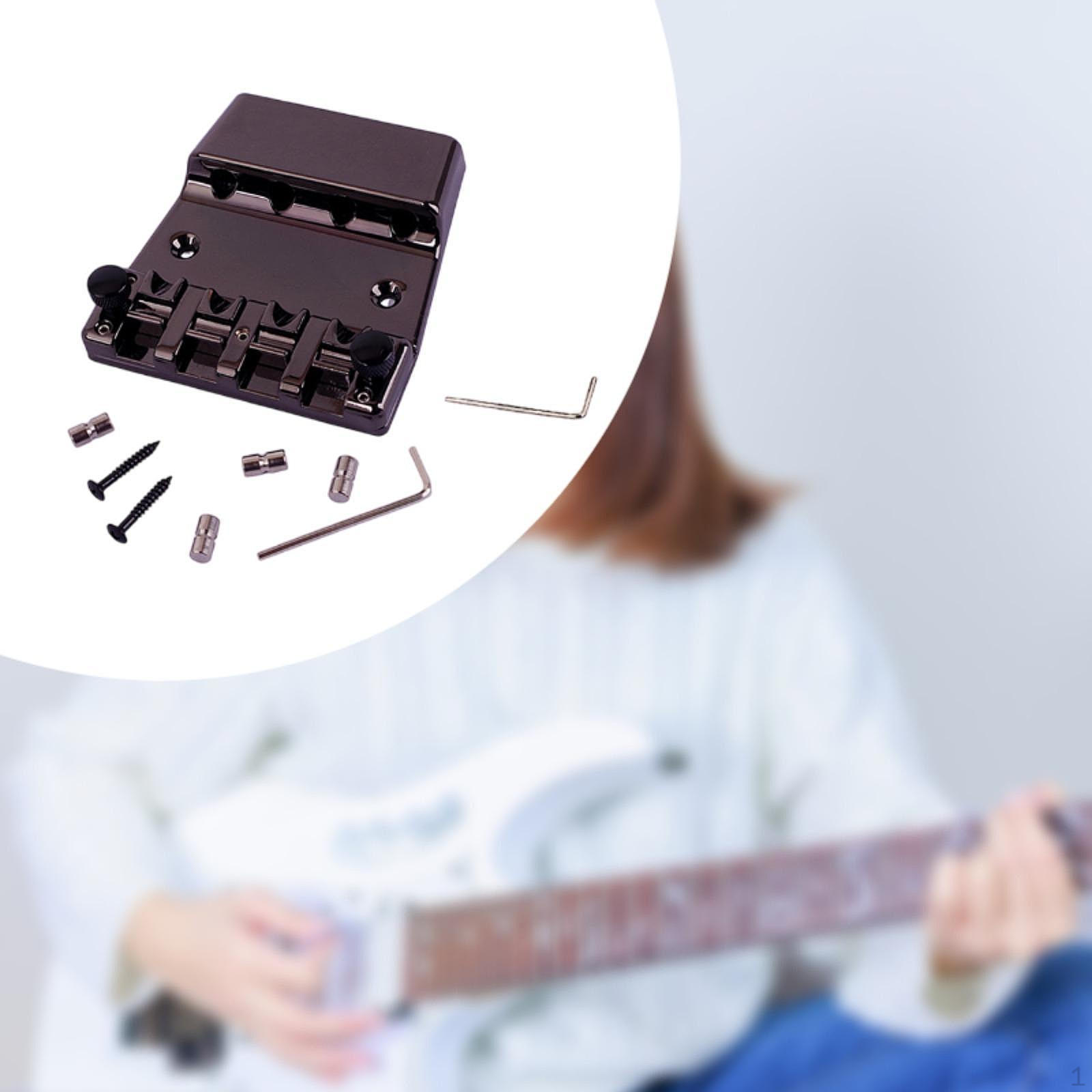 

4-струнный басовый бридж с фиксирующимися седлами для гитарных деталей Black