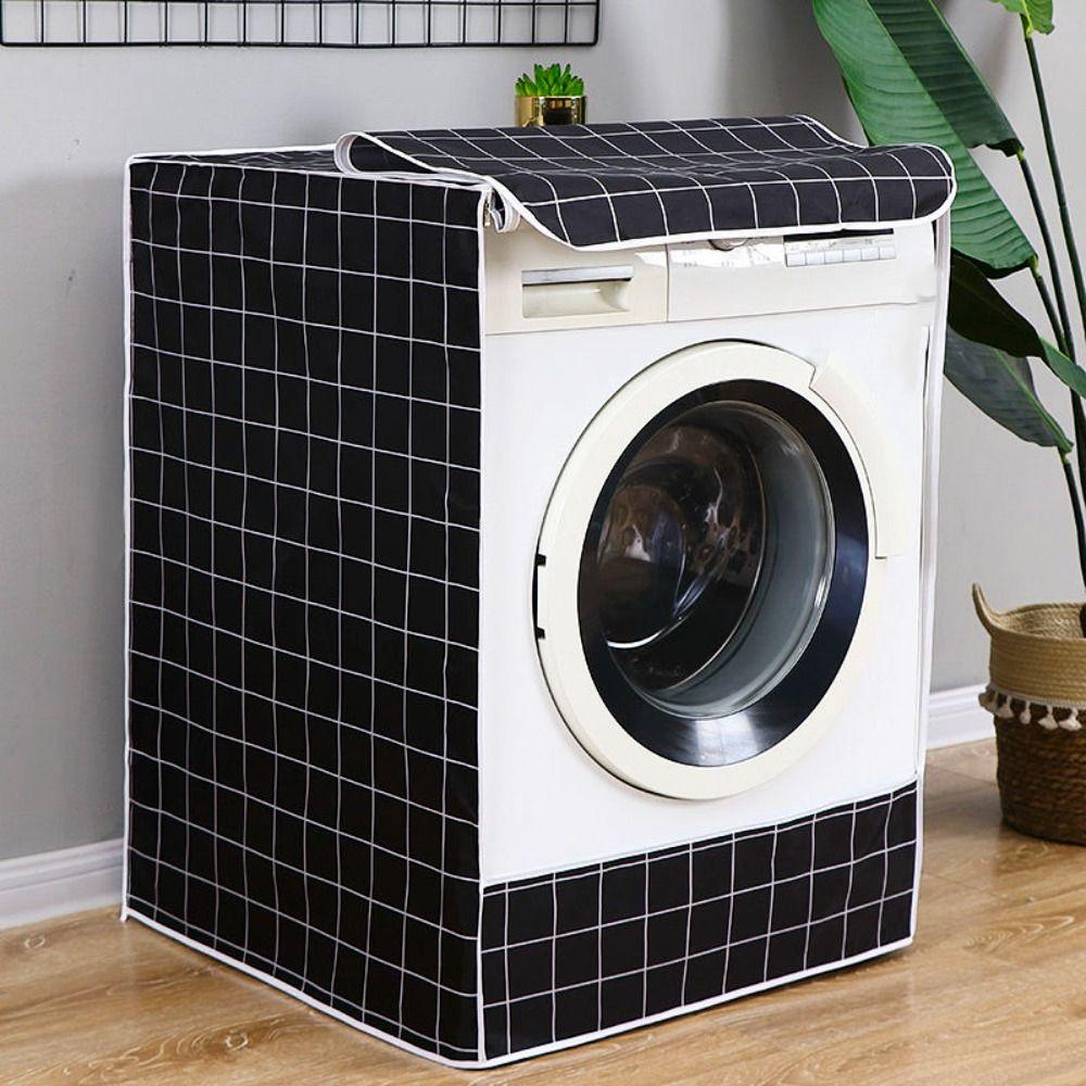 Grid Stripe Dustproof  Washer Cover Waterproof Laundry Dryer Protect Cover  for Washing Machine
