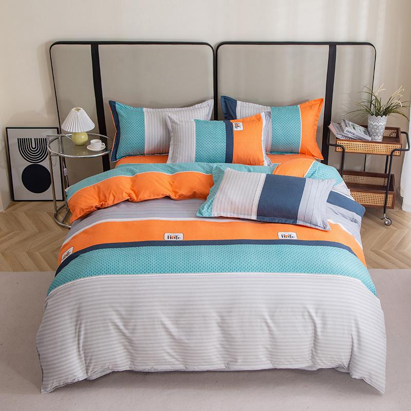 3 Pieces Luxury Striped Duvet Covers Soft Set Minimalist Modern Comforter Cover Thickened Breathable Bedding Sets For All Season