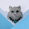 Fashion Personalized Rhinestone Leopard Head Brooch, Simple Temperament Clothing With Jewelry Pendant Pin