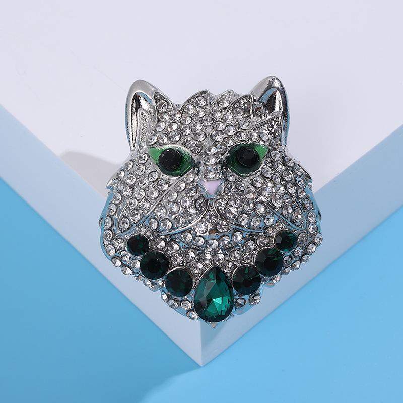 Fashion Personalized Rhinestone Leopard Head Brooch, Simple Temperament Clothing With Jewelry Pendant Pin