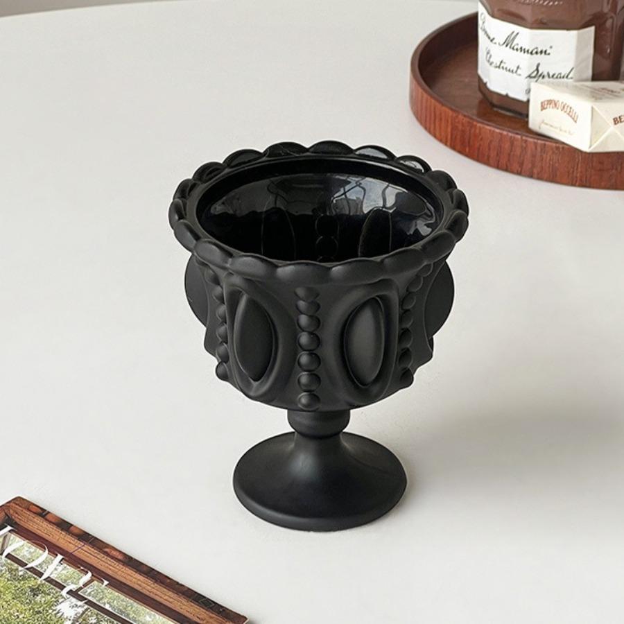 Dessert Cups Glasses High Footed Cups Palace Style Home Decor Nordic Relief Drinkware Ice Cream Bird's Nest Cups Cake Containers