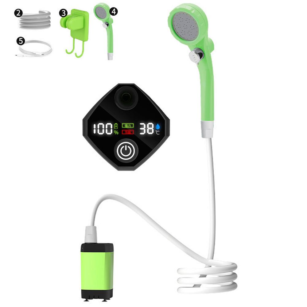 Pompa prysznicowa do użytku na zewnątrz, kempingowa, 6000 mAh/7800 mAh/9000 mAh, przenośna, akumulatorowa, elektryczna pompa prysznicowa z inteligentnym wyświetlaczem cyfrowym