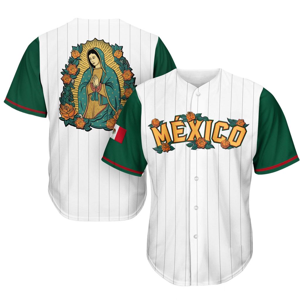 Men's Casual Short Sleeve T-Shirt with Mexico Letter Print for Everyday Wear