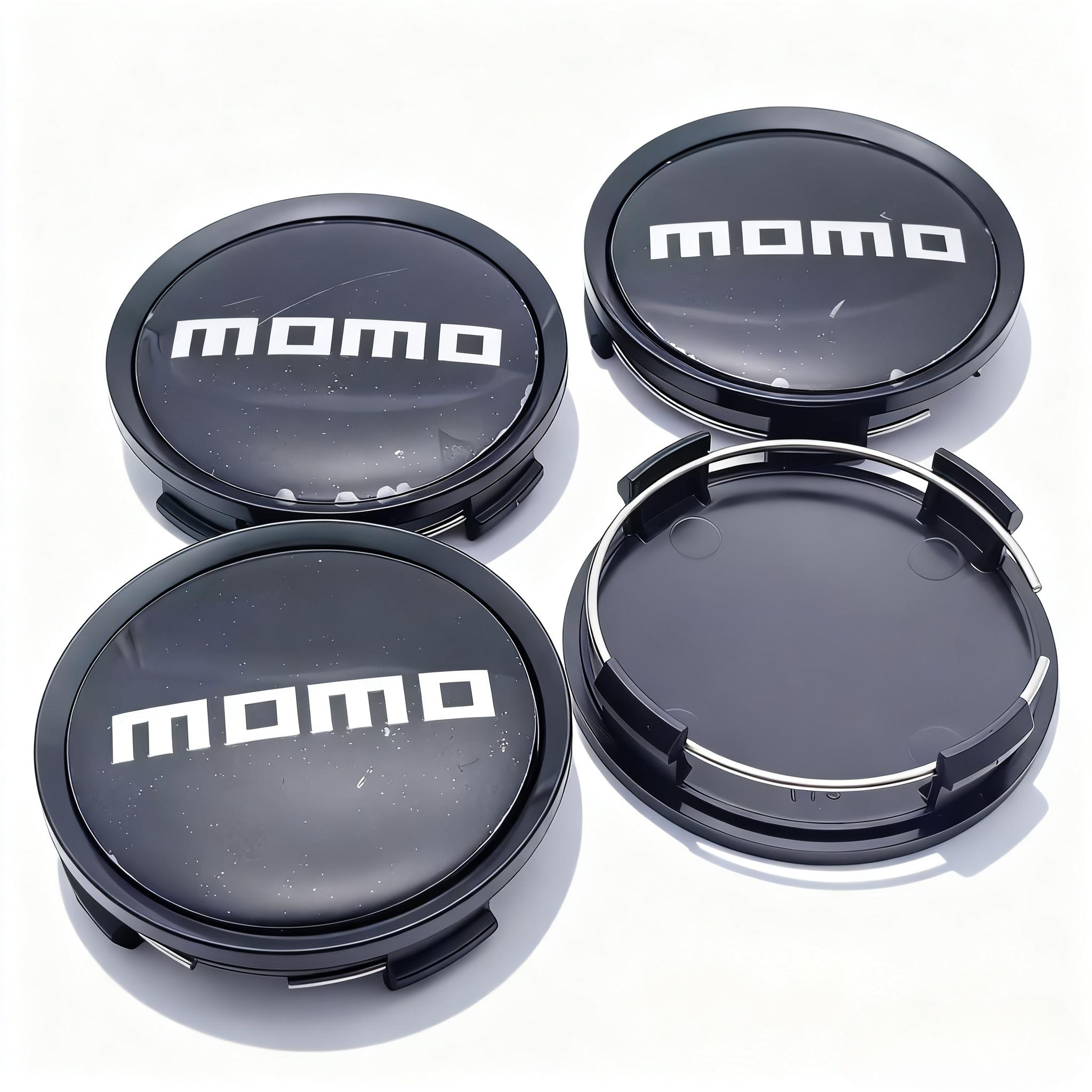 

4pcs Black Silver MOMO Logo Emblem Badge Car Wheel Center Caps 74mm 69mm Wheel Hub Cap Rim Hubcaps Cover Replace Car Accessories MOMO Badge&4pcs T75 Wheel Cap