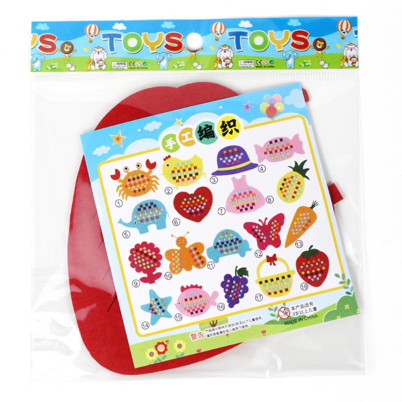 Children's Handmade Weaving Toys Cartoon Chicken Flower Fruit Fish Ocean Animal Non-woven Weaving Material Art Craft Set for Kid