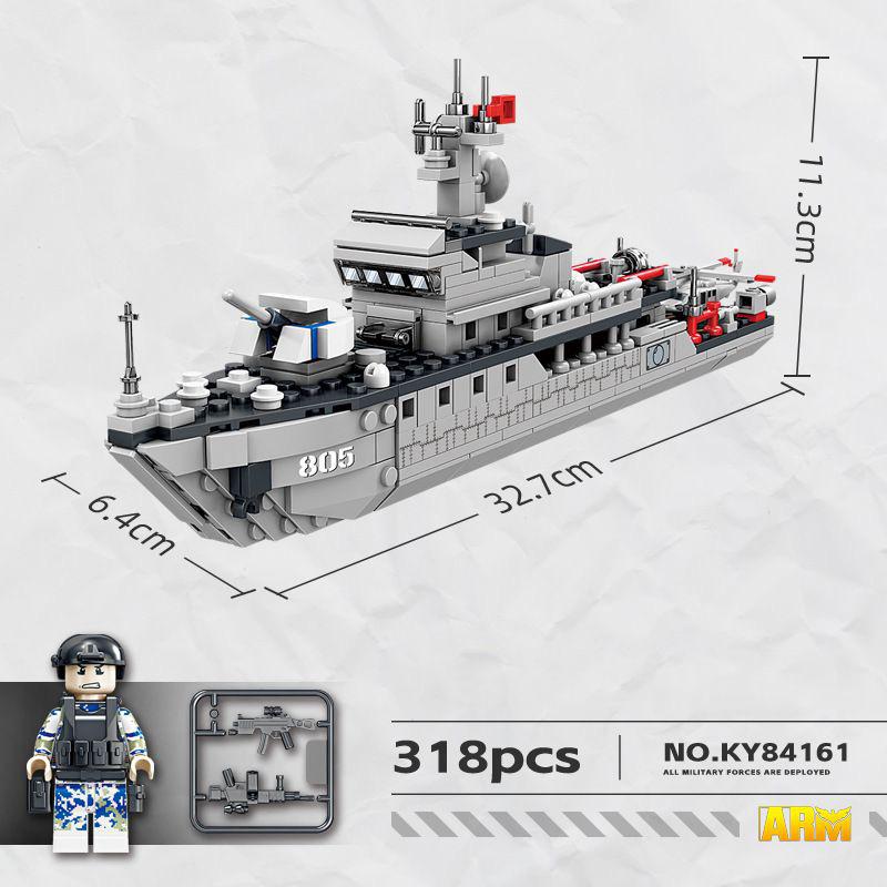318PCS Military Army Warship Battle Ship Building Block Brick Model Birthday Christmas Gift for Boys