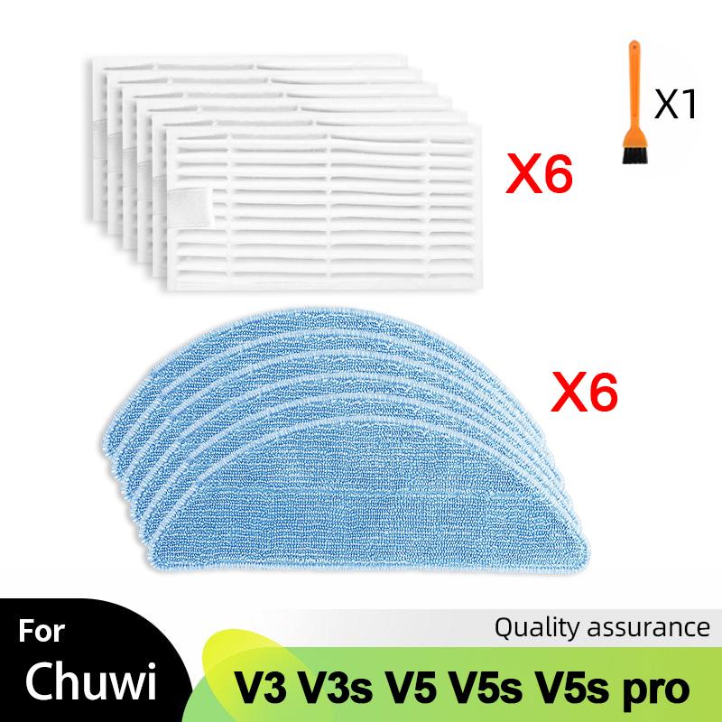 Für iLife Chuwi V3 V3s V5 V5s V5s pro V50 V55 x5 Roboter Staubsauger Teile Seitenbürste HEPA Filter Mopptuch Zubehör