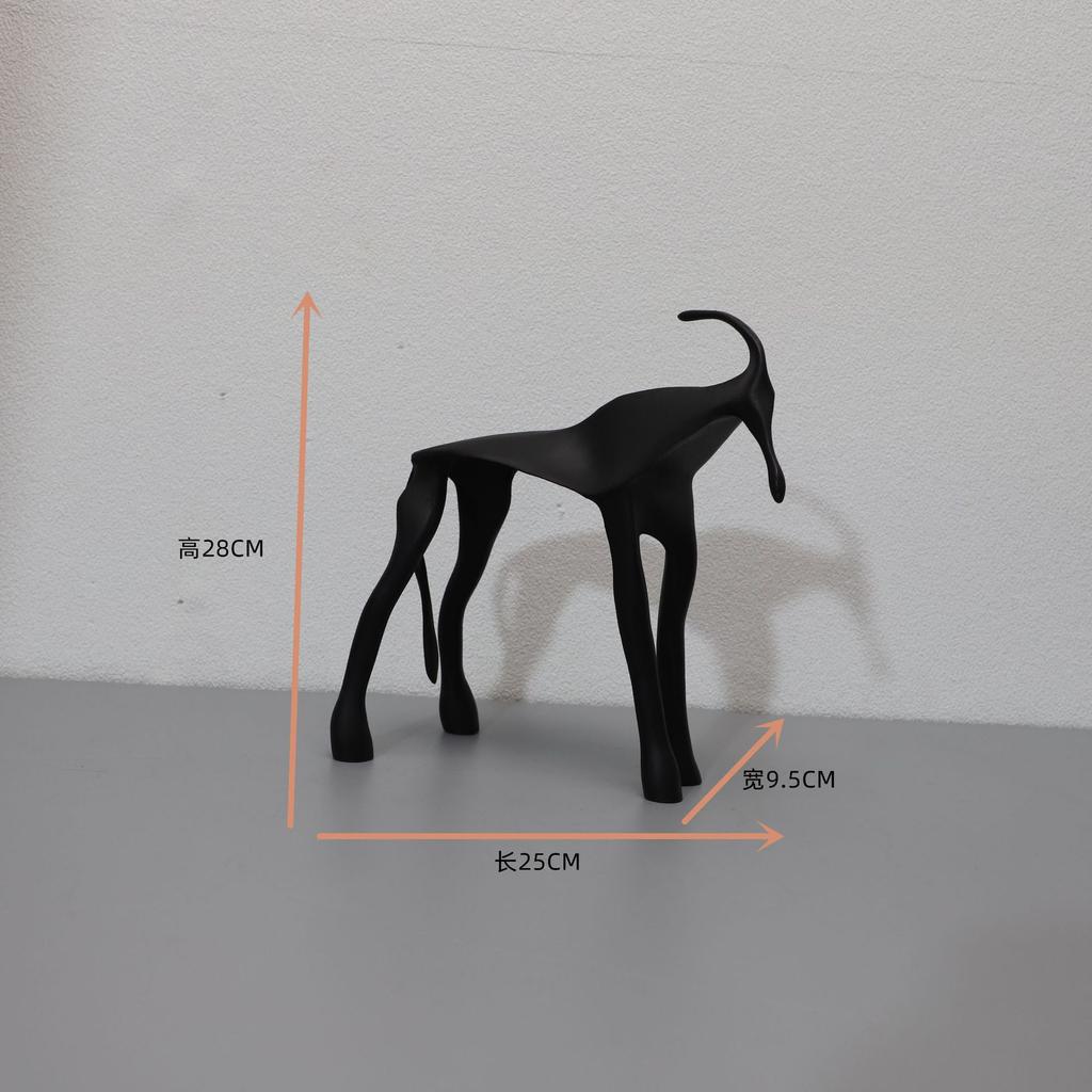 Abstrakte Gusseisen-Ochsen-Bauer-Skulptur Ornament, Minimalistisches Schwarzes Metall-Bullen-Tier-Modell Statue, Wohnzimmerdekoration