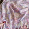 Winter Thick Warm Jacquard Scarf Outdoor Women Travel Retro Paisley Cashmere Tassel Shawl Neck Wrap Pashmina Muslim Hijab