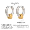 Yiyi Europe Minimalist Two-Tone 18K Gold Stainless Steel Hoop Pendant Earrings for Women