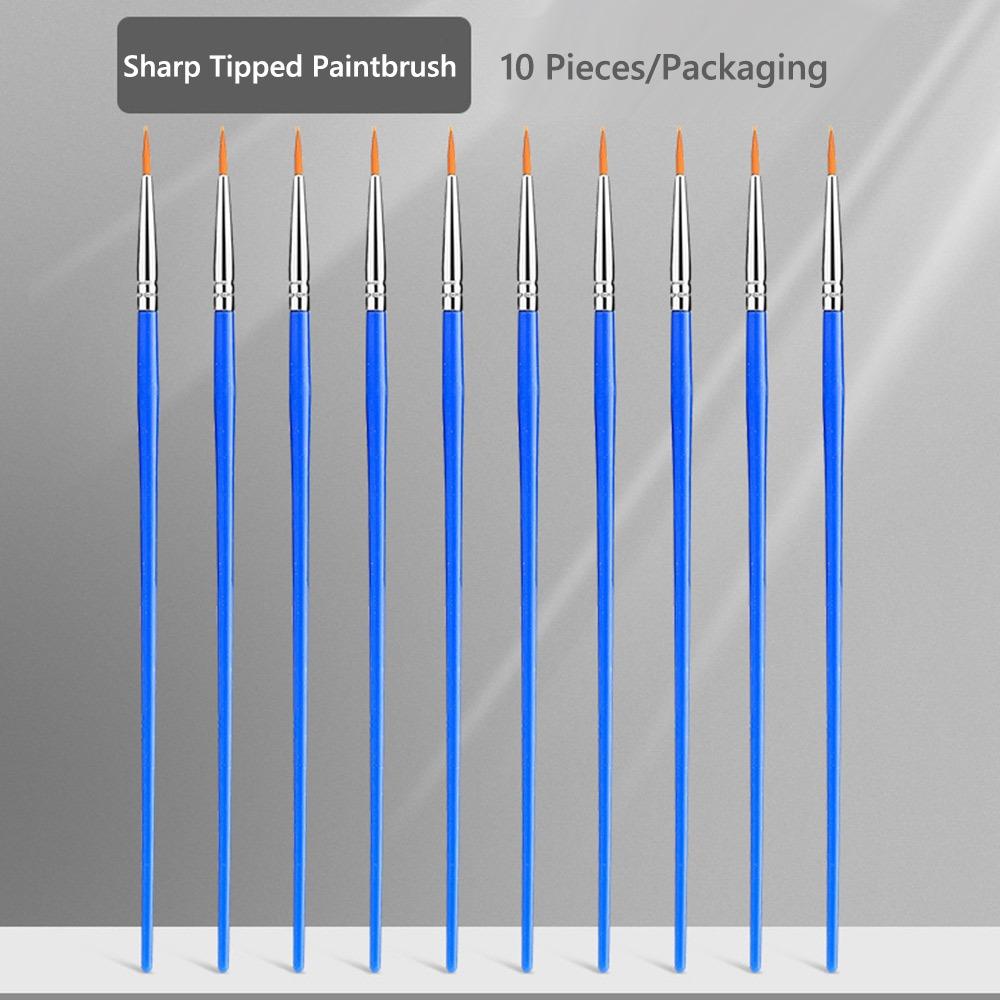 10/50PCS Long Rod Set Oil Painting Brush Acrylic Painting Brushes Painting Beginners