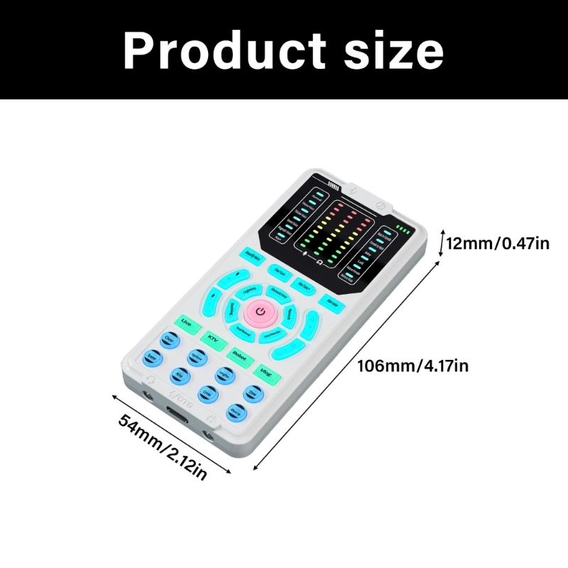 Portable Voice Modulator Sound Card Real Time Voice Changing Control For PC Live Streaming Gaming Recording