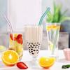 8Pcs Reusable Glass Straws Gift Box Packing Colorful Glass Drinking Straws Eco Friendly Glass Straws for Cocktail Juice Milk