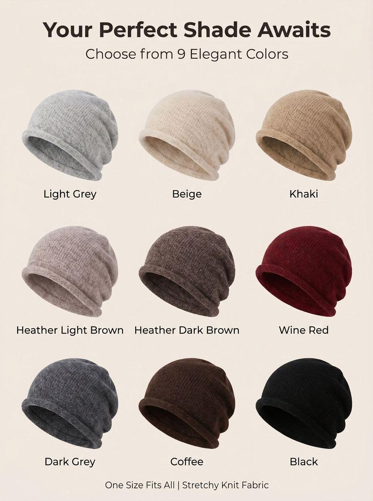 Retro Sequin Knit Wool Hat - Fashionable, Face-Slimming Headscarf & Hat