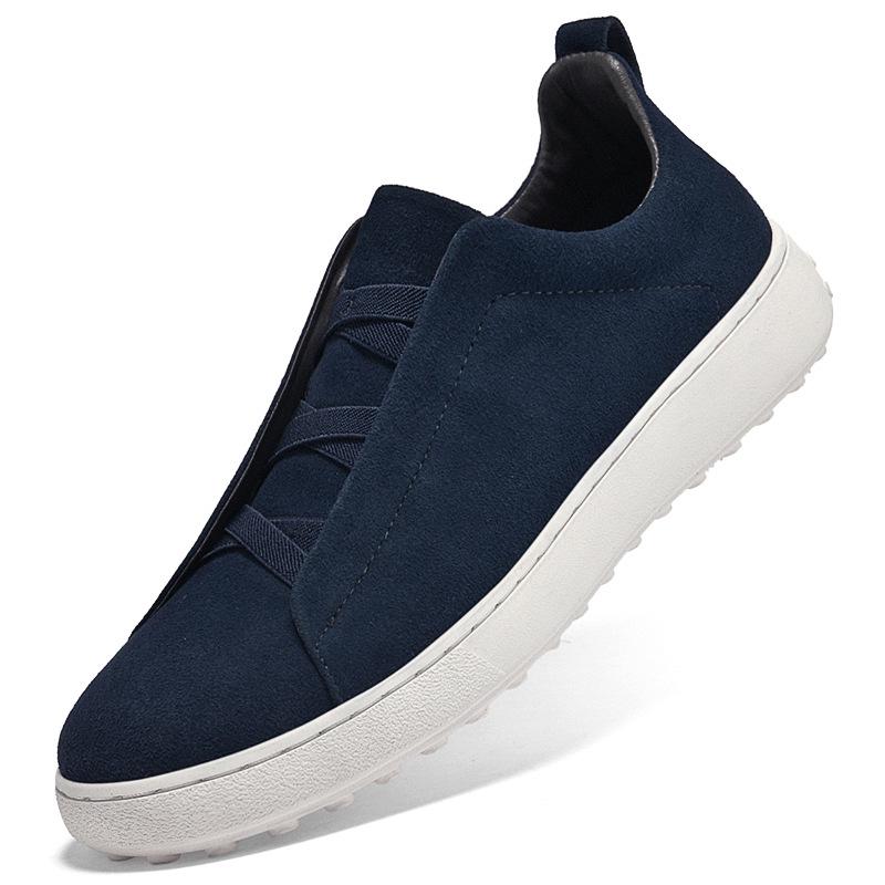 Men s Retro Suede Leather Slip-On Loafers with Soft Sole 43